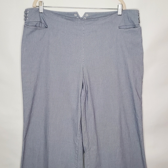 J. Jill Genuine Fit Striped Pants Size 20 Tall Wide Leg Trousers Stretch Summer - Picture 2 of 14
